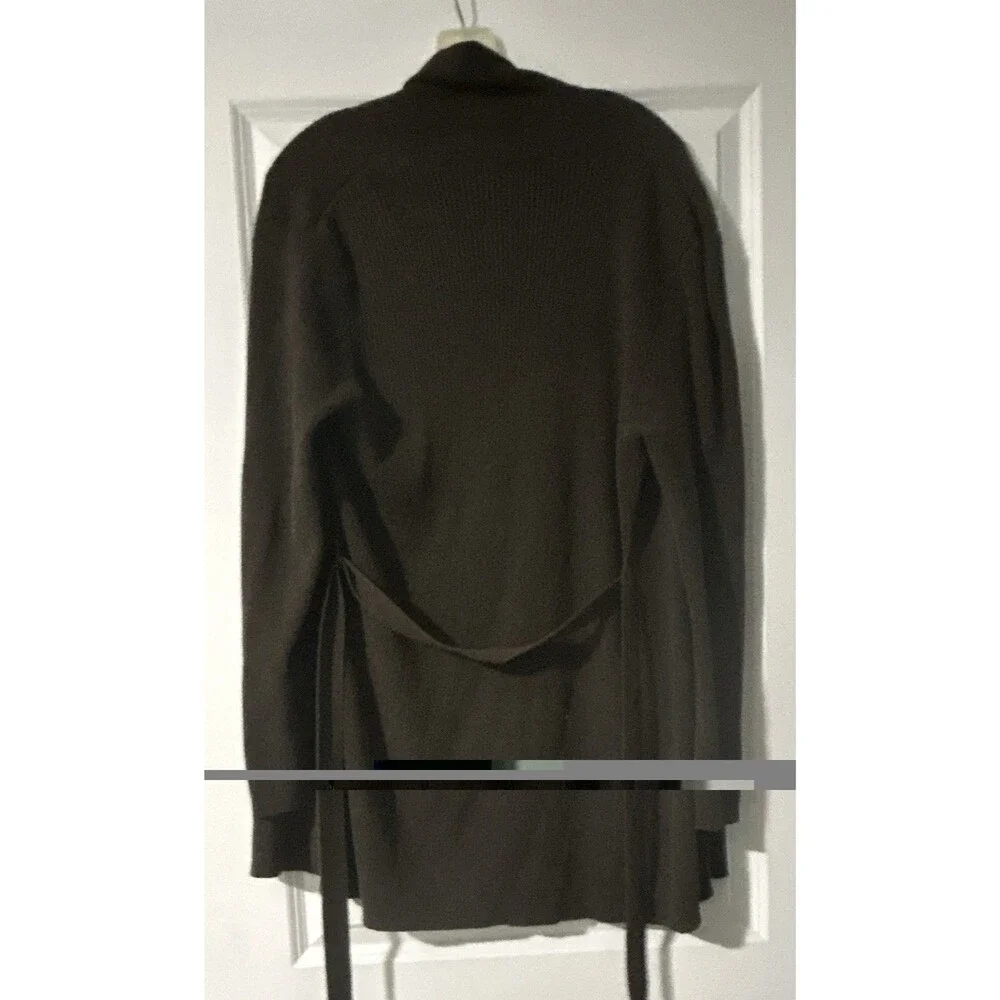Croft & Barrow Women's Brown Open Front Tie Waist Ribbed Knit Jacket: Size XL